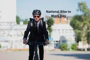 Riding a bike to work day