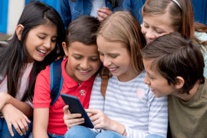 children watching viral challenges on tik toc