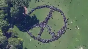 Human Peace Sign for John Lennon