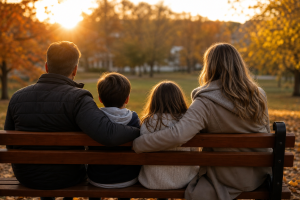 Step parents role — blended family at the park