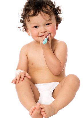 Caring for Your Baby's Teeth 7 baby brushing teeth