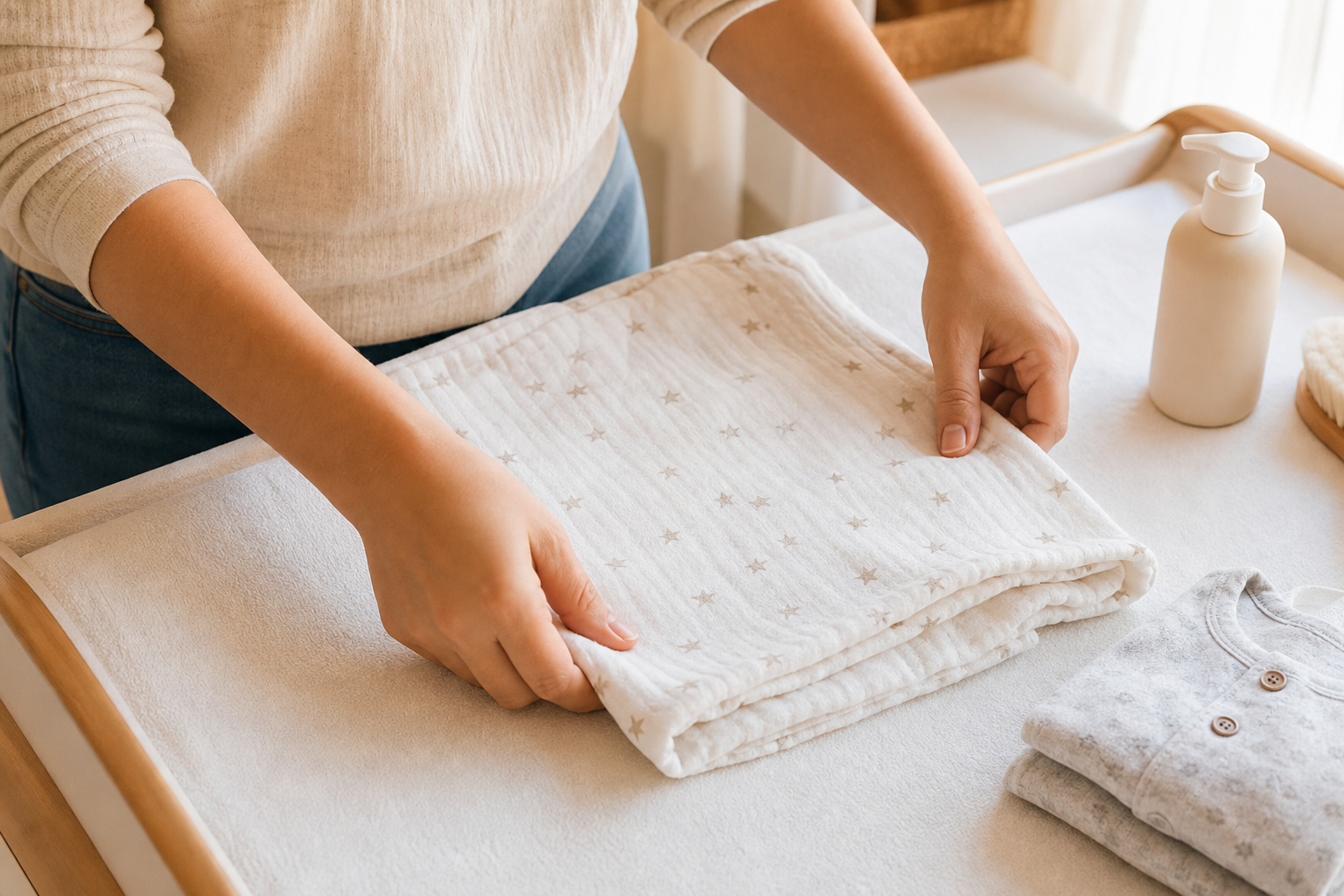 Benefits Of Swaddling Your Baby 17 benefits of swaddling with parent hands preparing a lightweight blanket