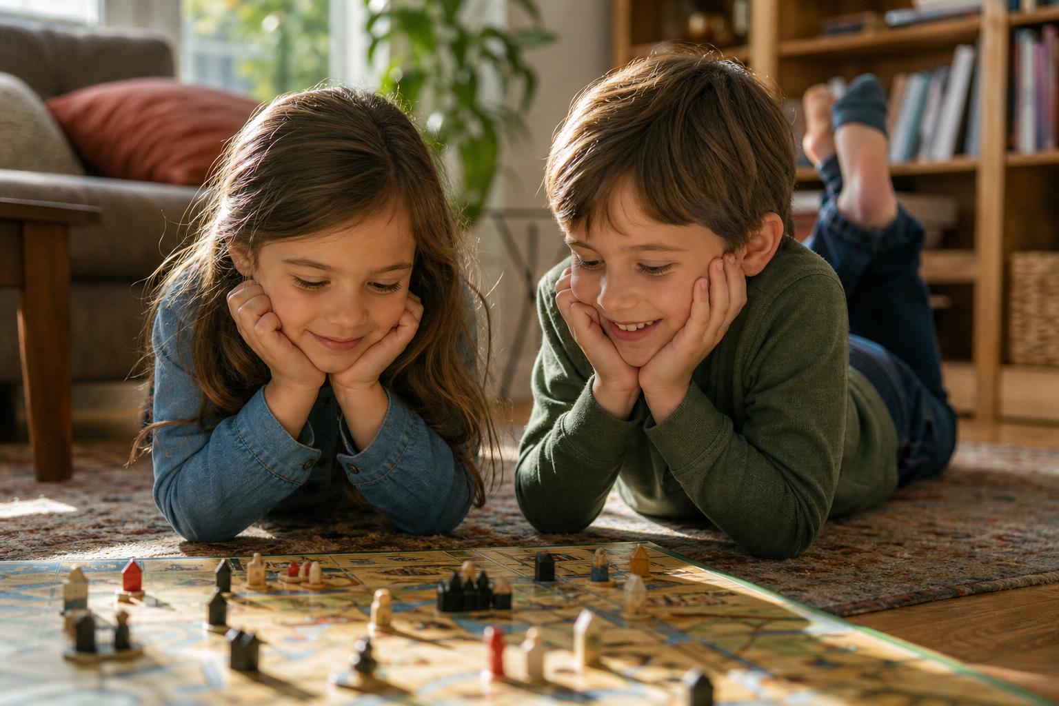 Best Kids Movies: Timeless Classics and Modern Favorites the Whole Family Will Love 17 Two school-age children lying on a rug in front of a television, chins in hands, totally absorbed in a film, natural afternoon light