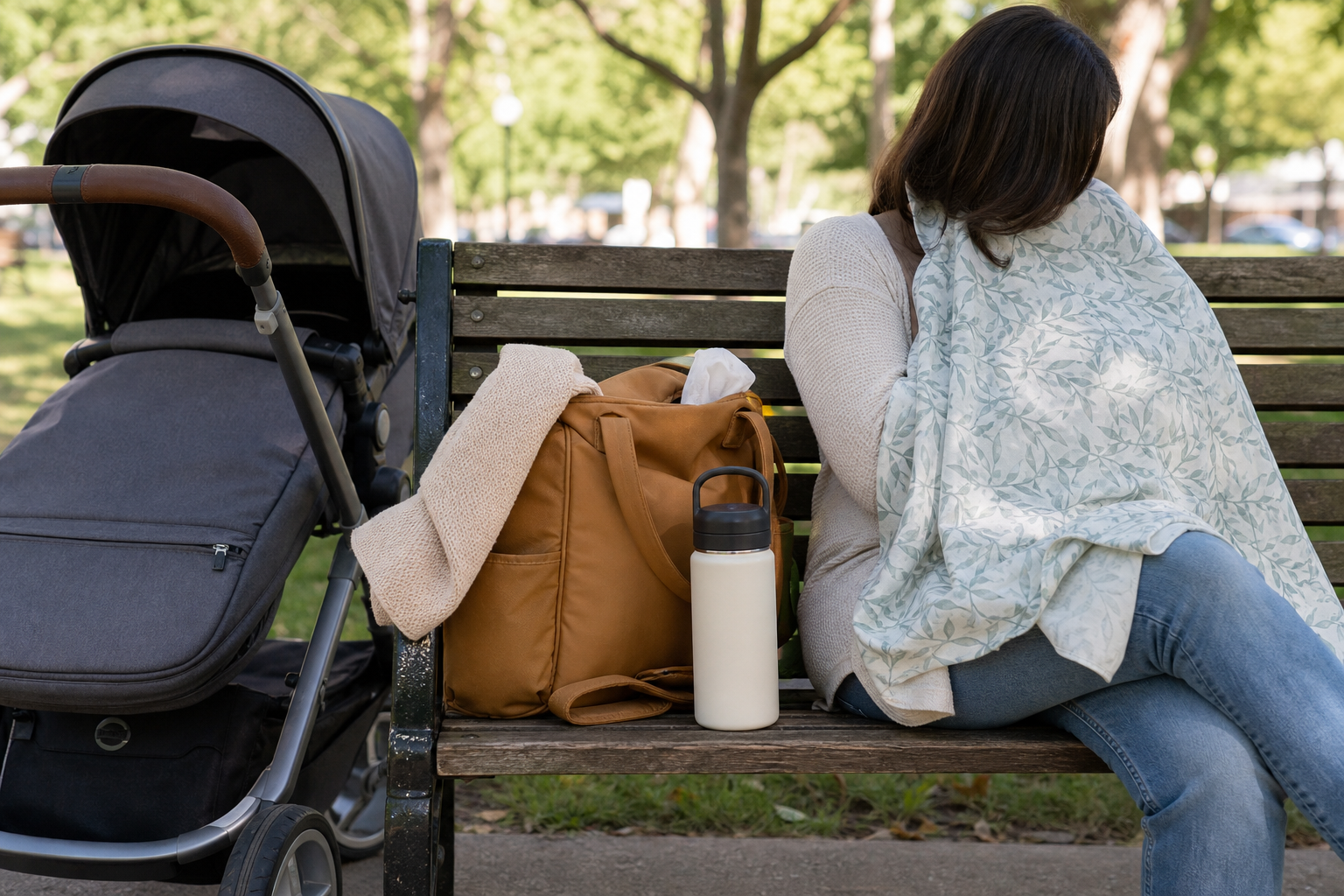 Discreet Tips For Breastfeeding In Public 16 breastfeeding in public preparation with a diaper bag and stroller