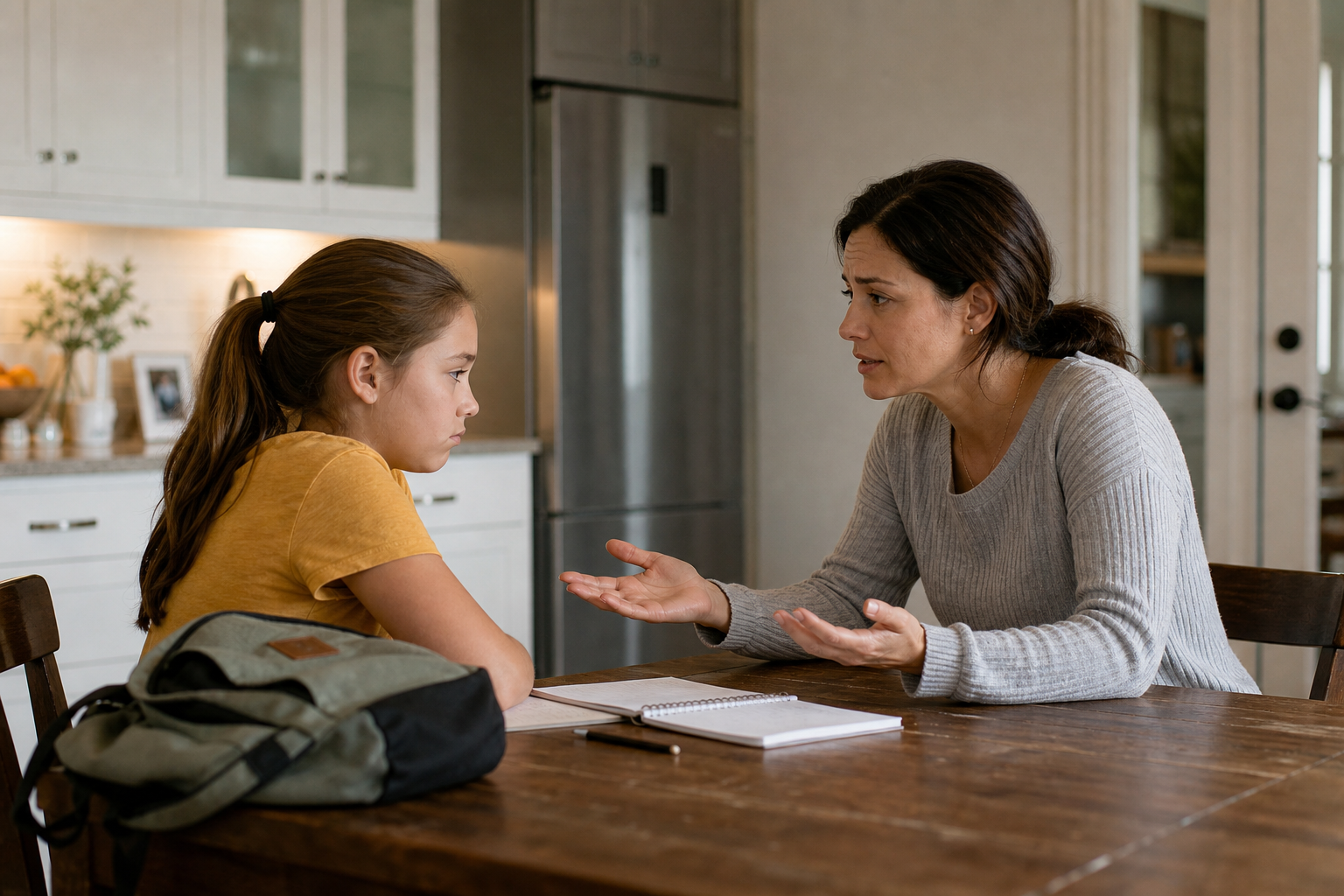 Authoritarian parenting conversation moving toward calmer family communication