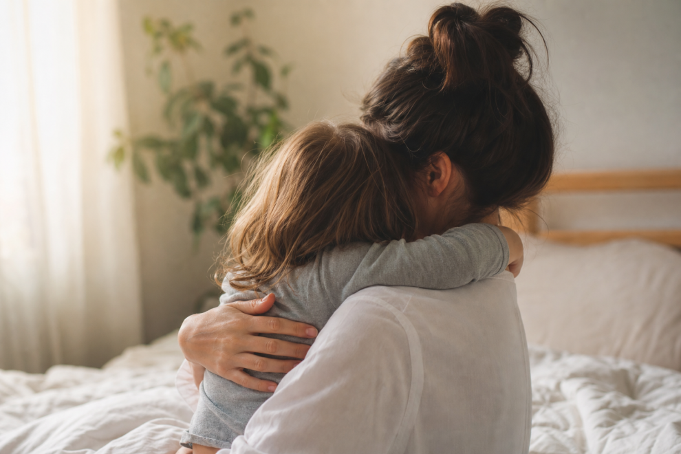 Cherishing Our Children 15 Cherishing family with a warm parent-child hug at home