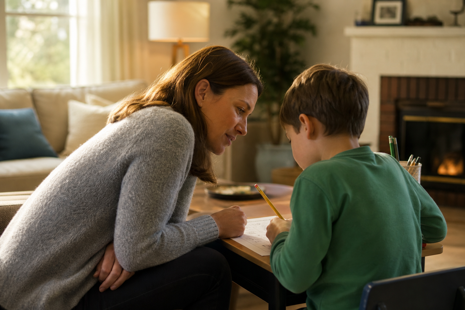 Effective Teaching Techniques for Homeschoolers 17 effective homeschool teaching techniques - parent helping child with schoolwork at home