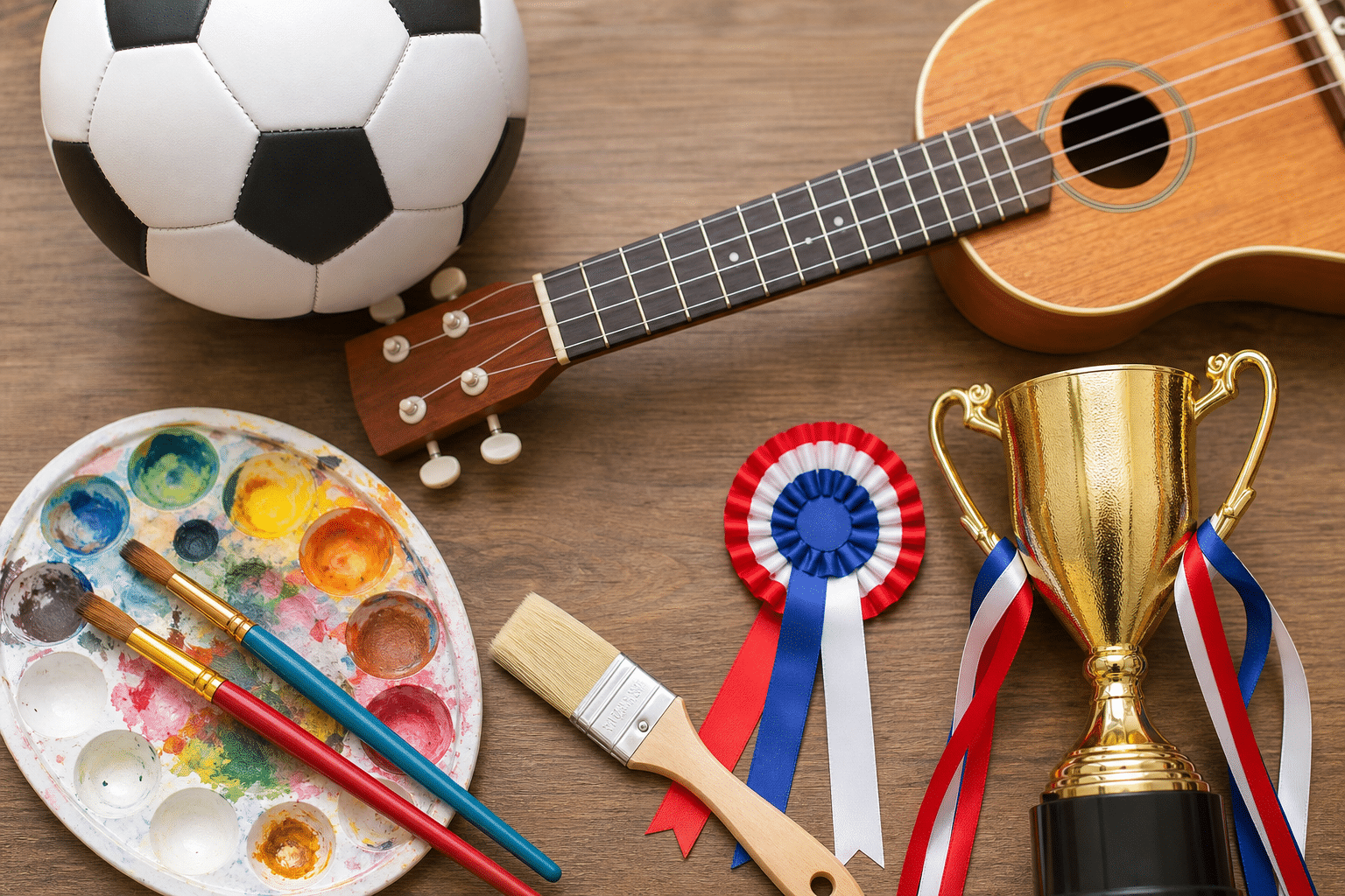 extracurricular school activities variety — sports arts and music for children