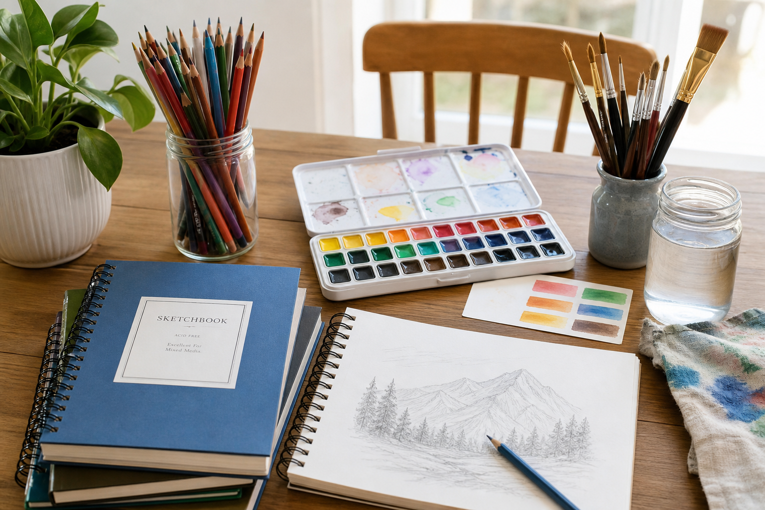 Fine Arts For Homeschooled Children, Part I 17 homeschool fine arts supplies including pencils paints and sketchbooks
