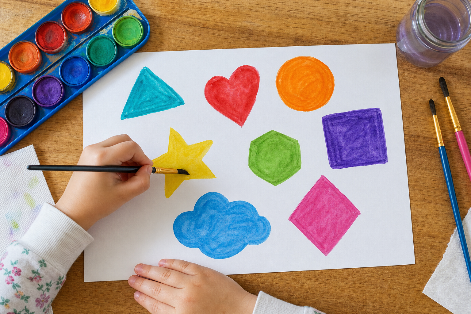 Fine Arts For Homeschooled Children, Part I 16 child doing homeschool fine arts watercolor painting activity