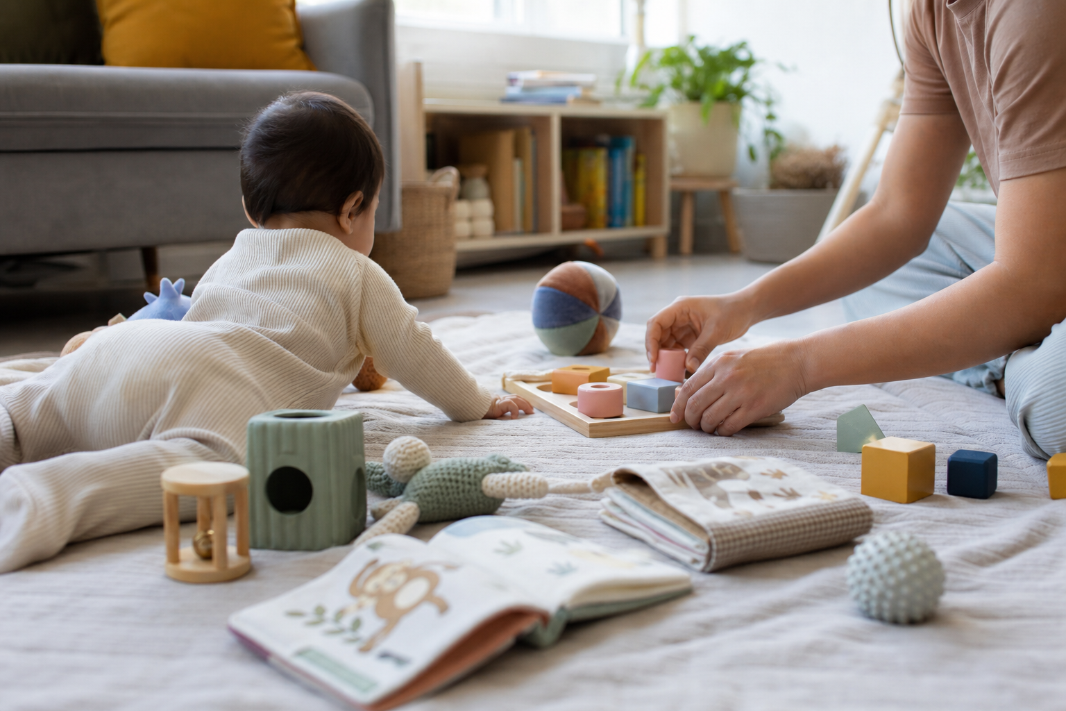 Fun Games to Encourage Your Baby's Development 17 baby development games with soft blocks and sensory toys