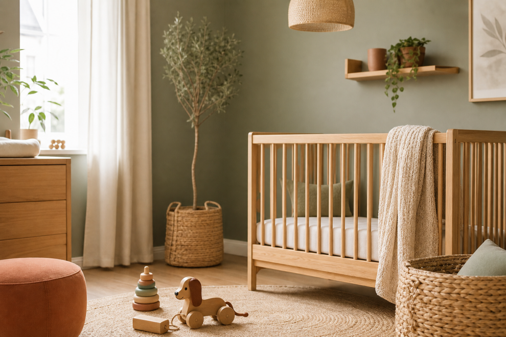 Gender-Neutral Baby Names: 60+ Unisex Picks for Any Baby 7 Gender-neutral names: a calm, modern nursery in sage and natural wood