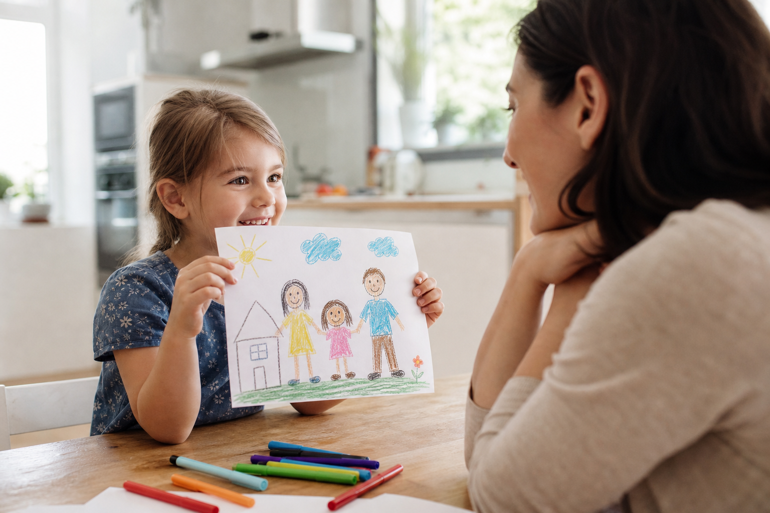 How Kids Inspire Parents and the Rest of Us 16 Child inspiring a parent by proudly sharing a drawing at home