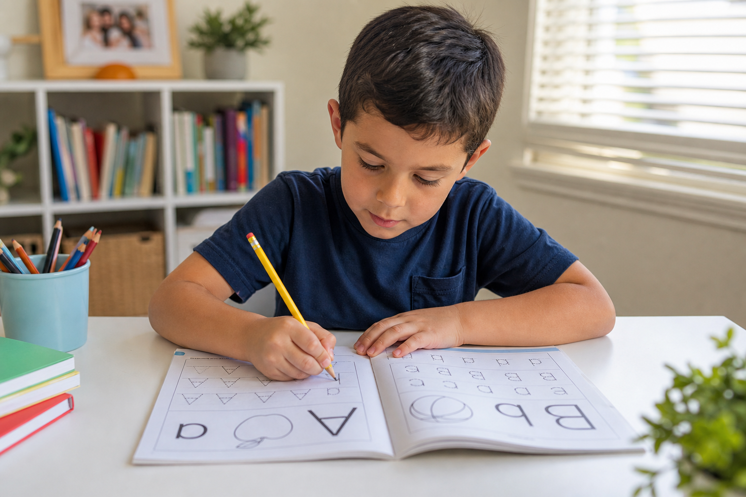 Improving Your Childs Reading Skills 17 child practicing writing and reading to improve child's reading skills