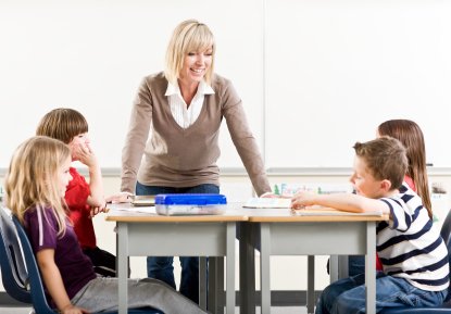 Improving Child-Teacher Communication 8 teacher and kids interacting in class