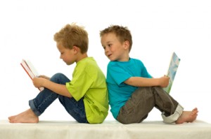 That's a Funny Book Two Friends Reading Together