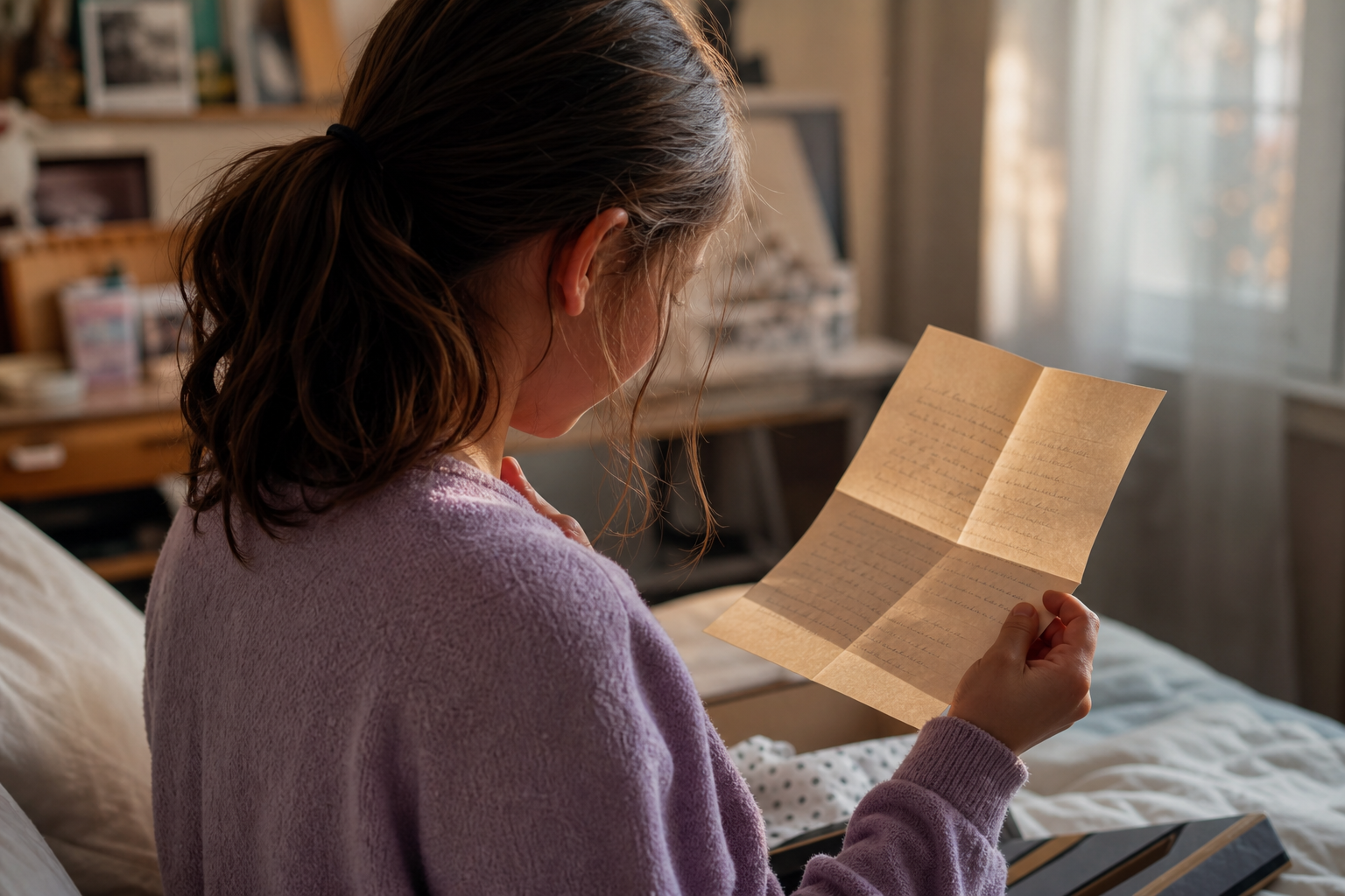 Letters to your Child: A Gift of Love from the Heart 16 A child treasuring a heartfelt parent letter to child