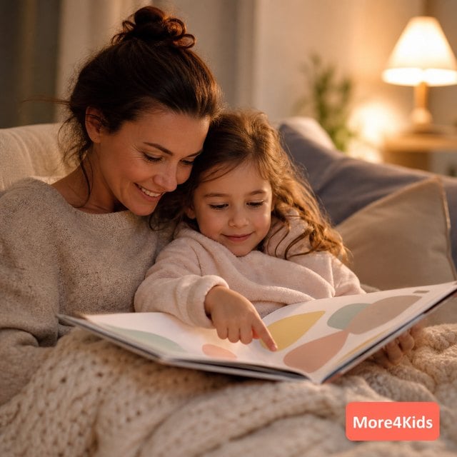 Growth Mindset for Kids: 7 Phrases That Build Resilience 16 A parent and child reading a growth mindset picture book together on a couch