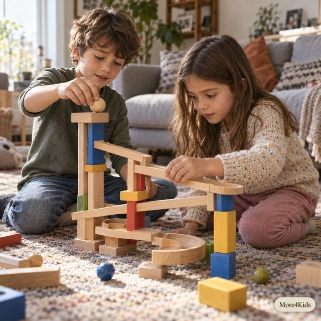 Hot Toys 2026: What Parents Should Watch Before They Sell Out 16 Two children building and testing a hands-on toy on a living room floor
