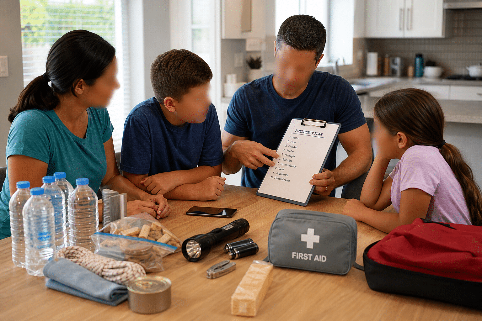 family emergency preparedness natural disaster kit water food first aid supplies