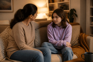 teenage self esteem parent encouraging teen confidence building conversation