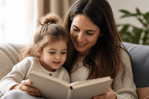 Parent giving loving parenting advice to child