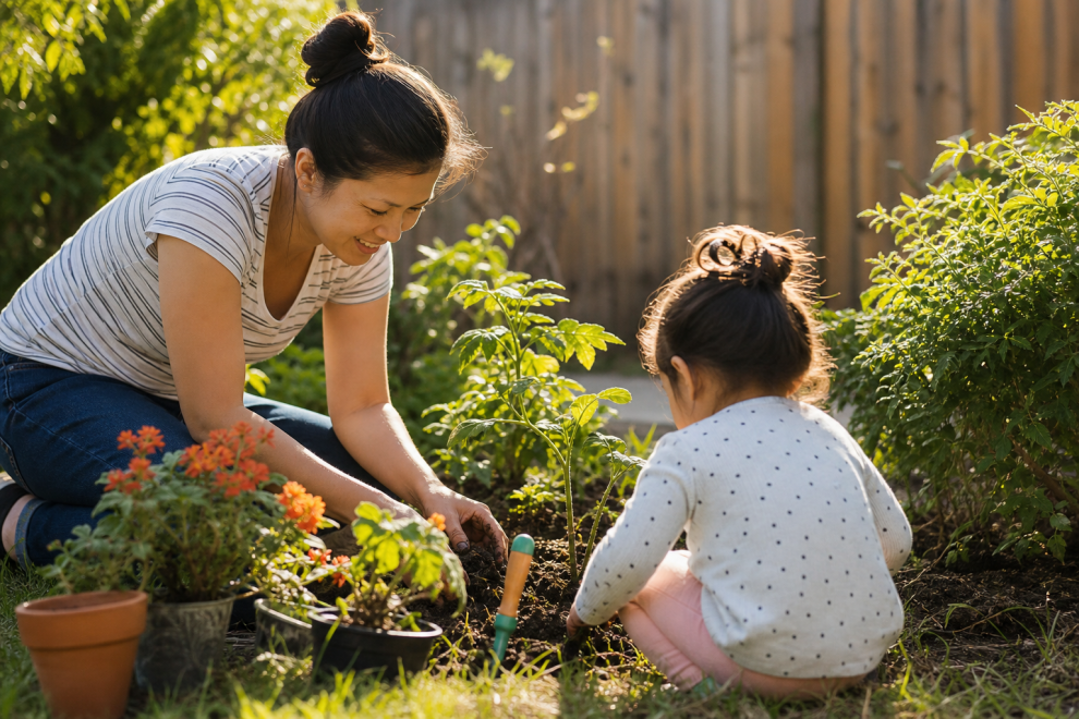 Parenting Tips for Raising an "Only" Child 15 Raising an only child — gardening with a parent