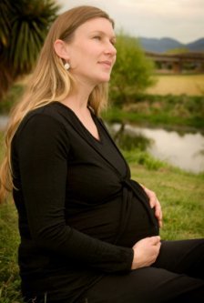 pregnant mom peaceful and content