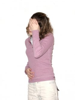 a new mom-to-be feeling a little bit of morning sickness