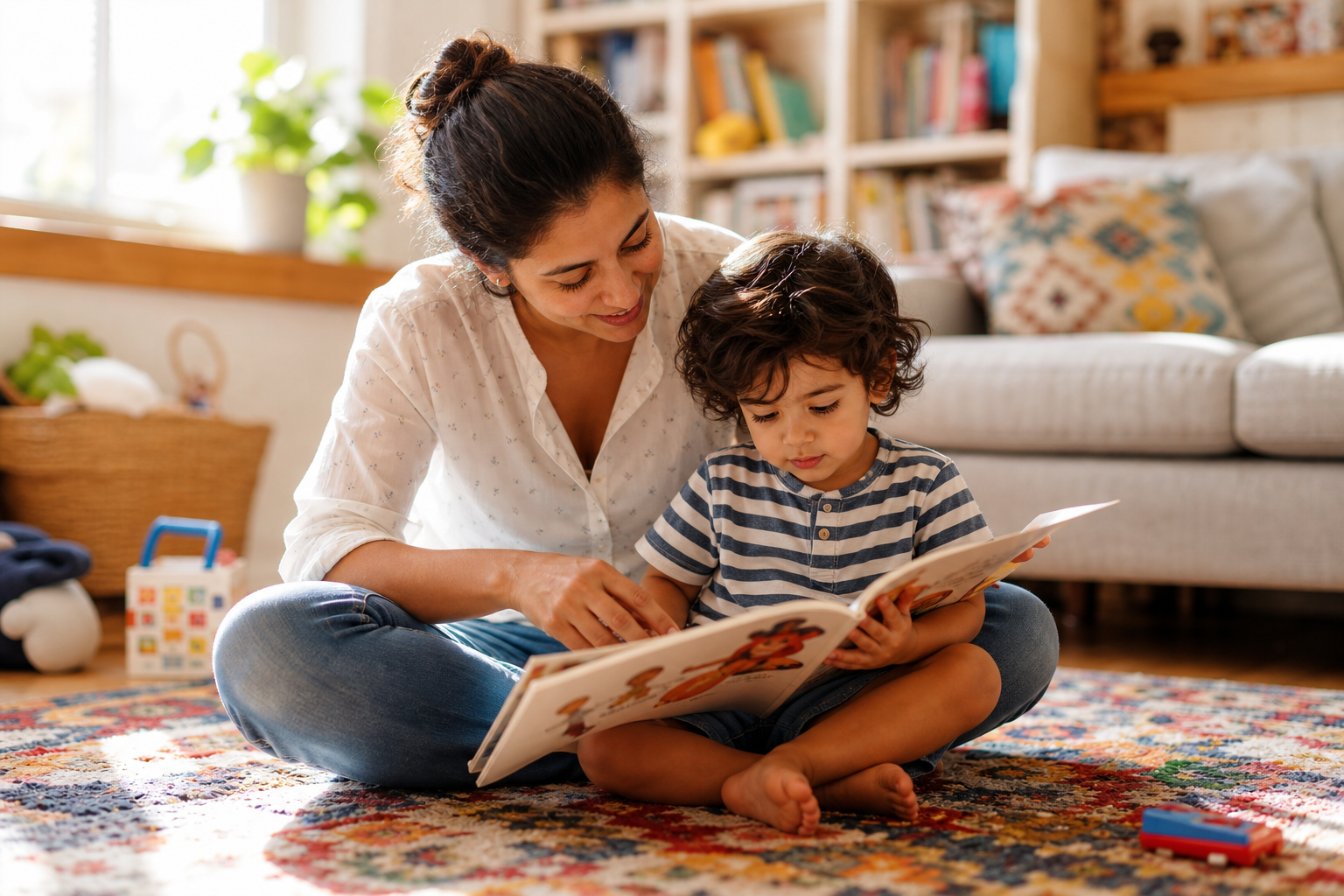 Reading Readiness 17 parent helping child develop reading readiness by reading together