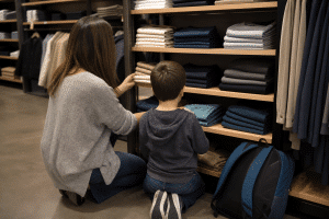 school clothes shopping with kids peacefully