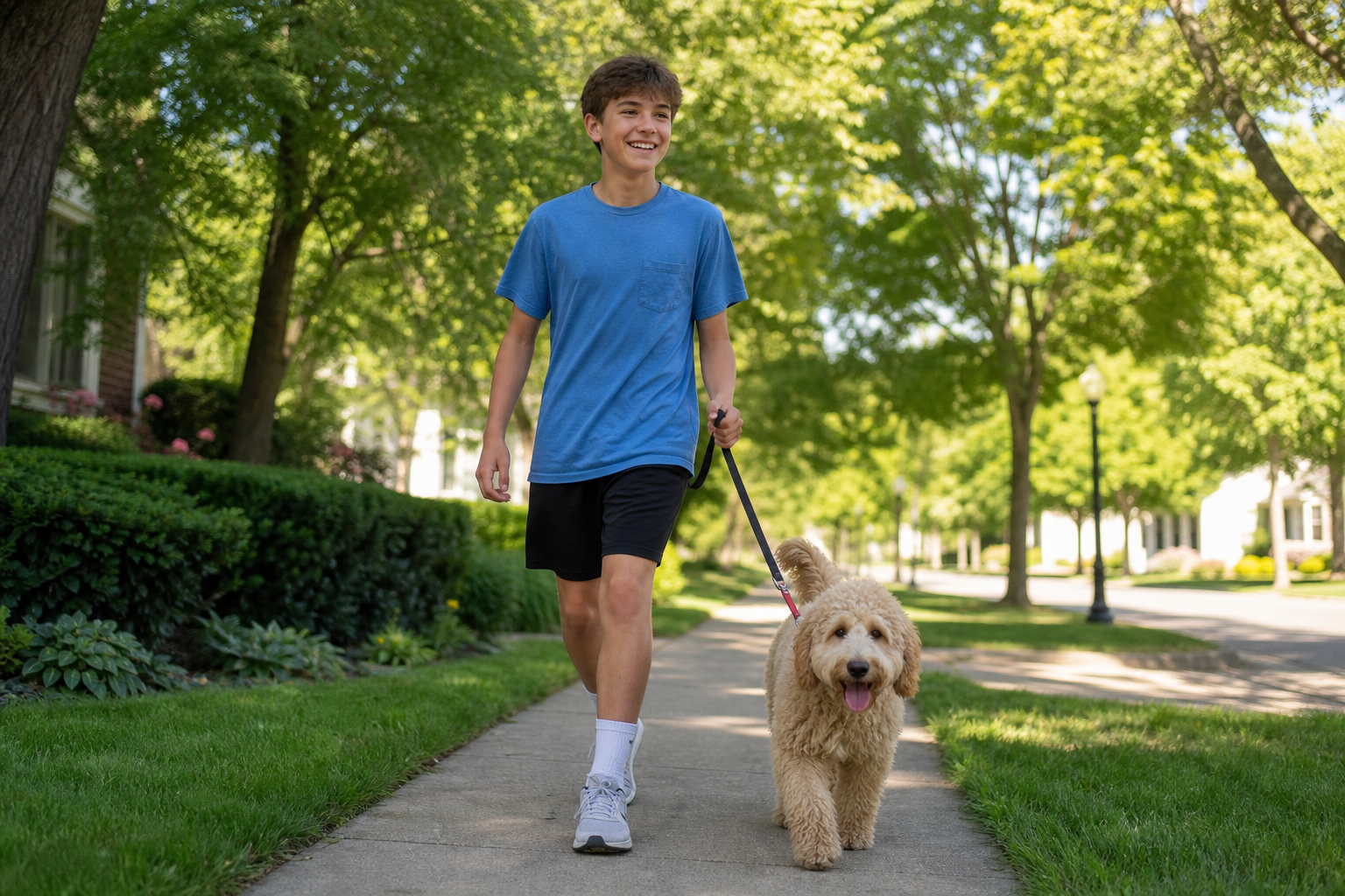 Side Hustles for Teens: A Comprehensive Guide to Earning Extra Cash 16 A teenager earning money from a side hustle walking dogs