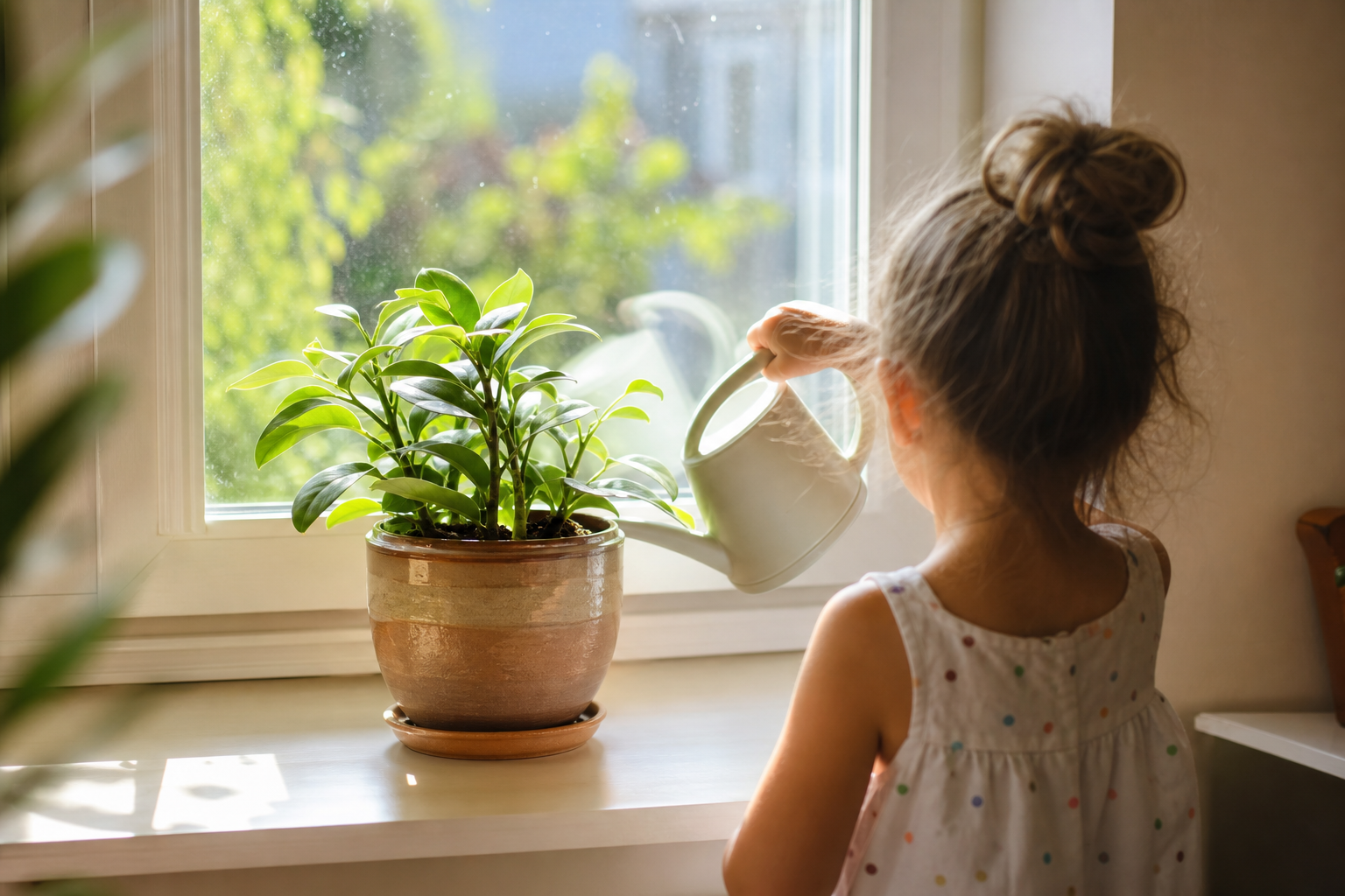 Teaching Respect For Property 16 Kids and property — child caring for a houseplant