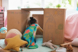 Child engaged in imaginative pretend play