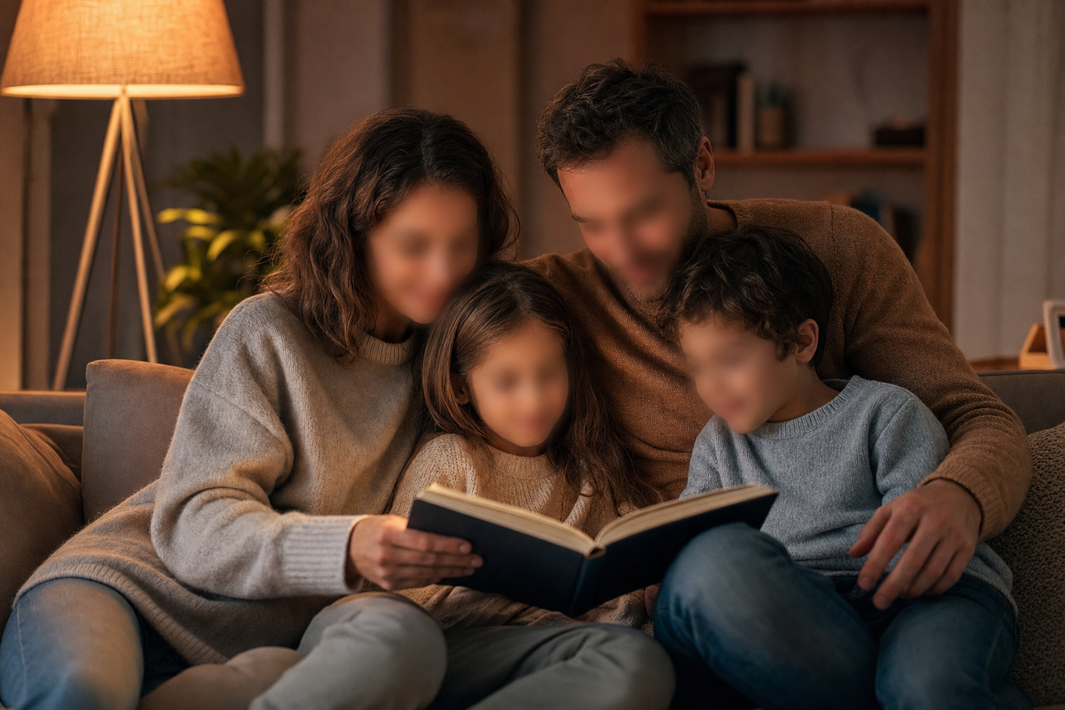 Top Ten Secrets for a Happy Family 17 Happy family tips — evening reading on the couch
