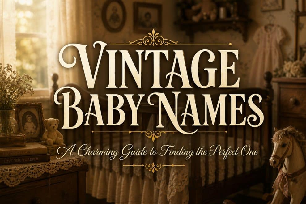 Vintage Baby Names — A Charming Guide to Finding the Perfect One (title banner over a warm vintage nursery)
