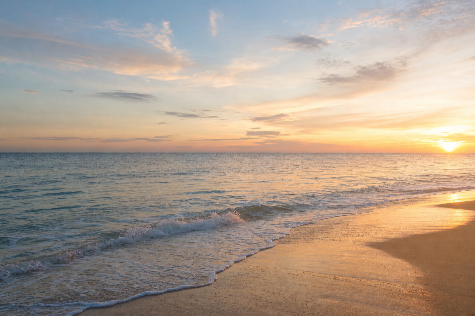 Names That Mean Water: 60+ Beautiful Picks for Your Baby 16 A calm ocean at gentle golden hour, an inspiration for water baby names