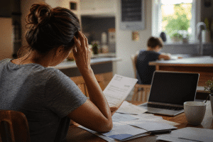 child identity theft warning signs parent reviewing documents